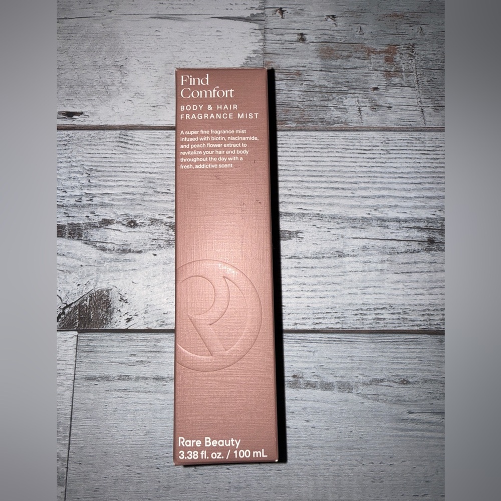 Rare Beauty Find Comfort Body & Hair Mist — Rose Mauve Packaging